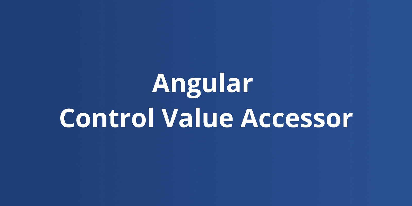 Control value accessor in Angular